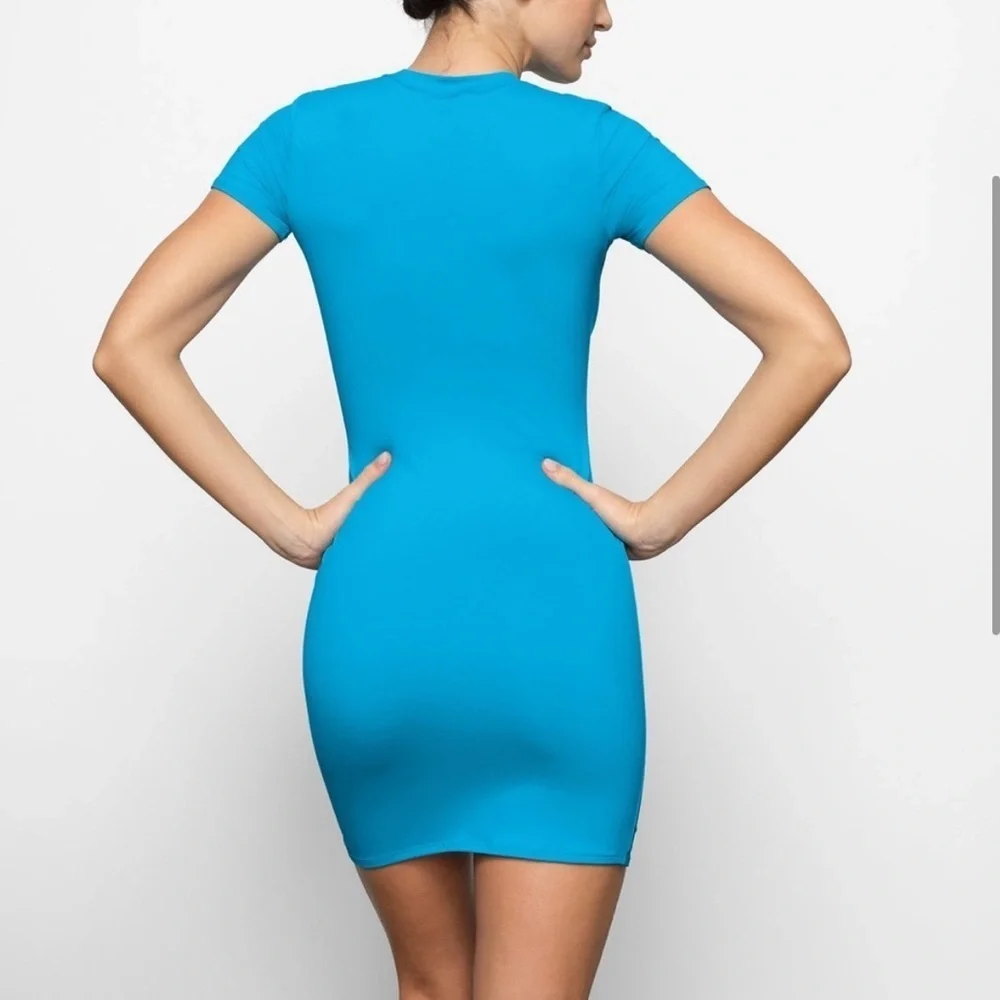 NWT SKIMS Turquoise Recycled Swim Swim Dress Size XXS